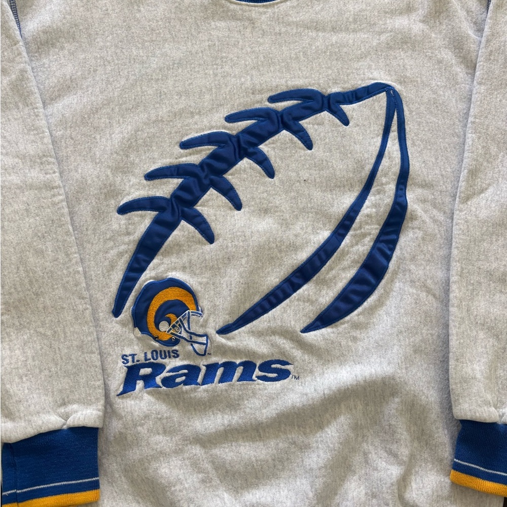 RARE Vintage St. Louis Rams NFL Football Legends Athletic Grey Gold Sweatshirt - Picture 2 of 4